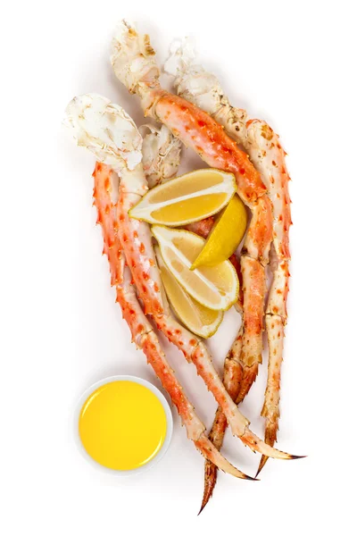 Snow Crab legs, friss citrom szelet — Stock Fotó