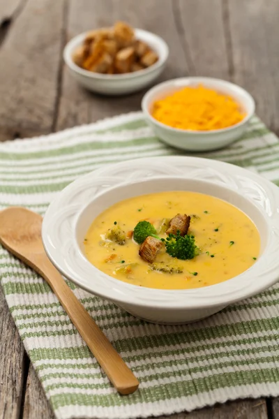 Broccoli cheddar soep — Stockfoto