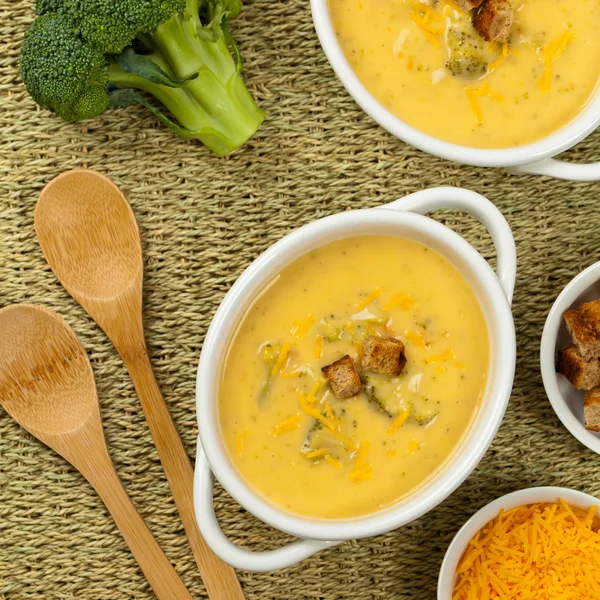 Broccoli zuppa di cheddar — Foto Stock