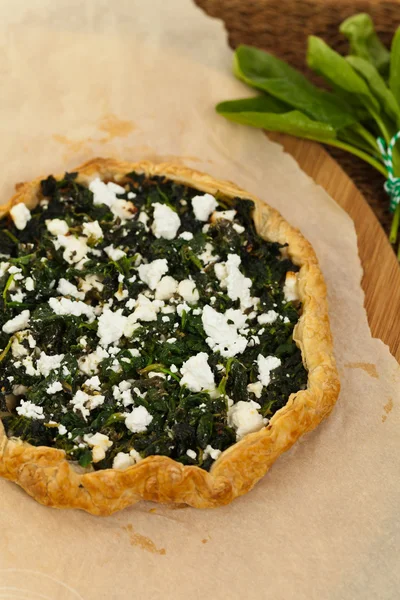 Torta de espinafre com Feta — Fotografia de Stock