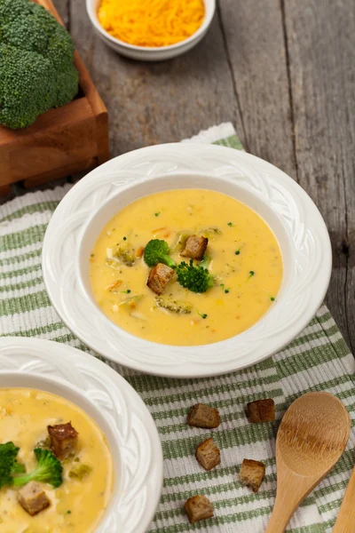 Broccoli zuppa di cheddar — Foto Stock