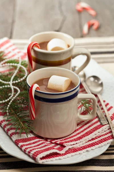 Heiße Schokolade und Marshmallows — Stockfoto