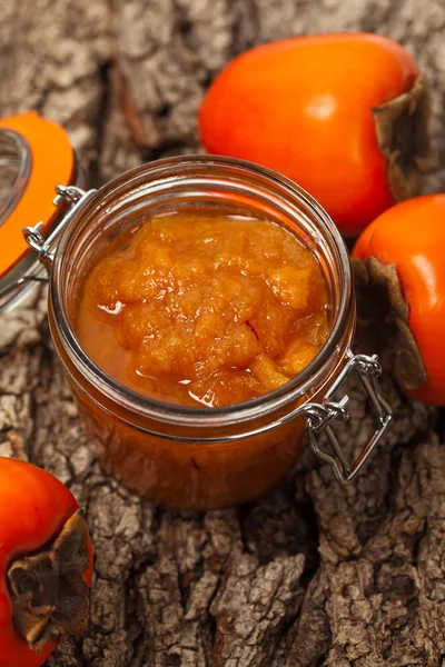 Orangen-Kaki-Marmelade — Stockfoto