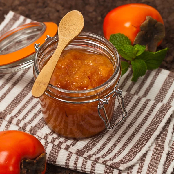 Orangen-Kaki-Marmelade — Stockfoto