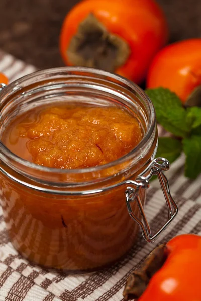 Orangen-Kaki-Marmelade — Stockfoto