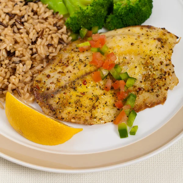 Fish dish - fried fish fillet — Stock Photo, Image