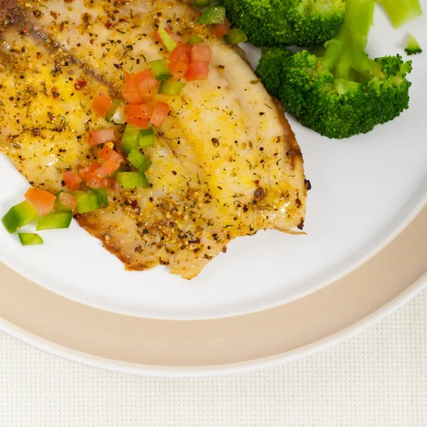 Fish dish - fried fish fillet — Stock Photo, Image