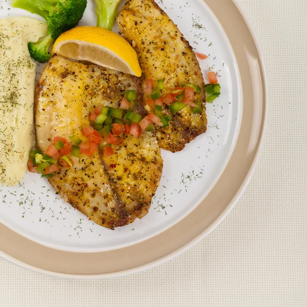 Baked white fish fillet — Stock Photo, Image