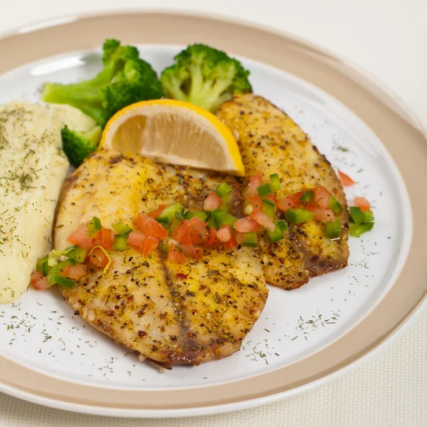 Baked white fish fillet — Stock Photo, Image