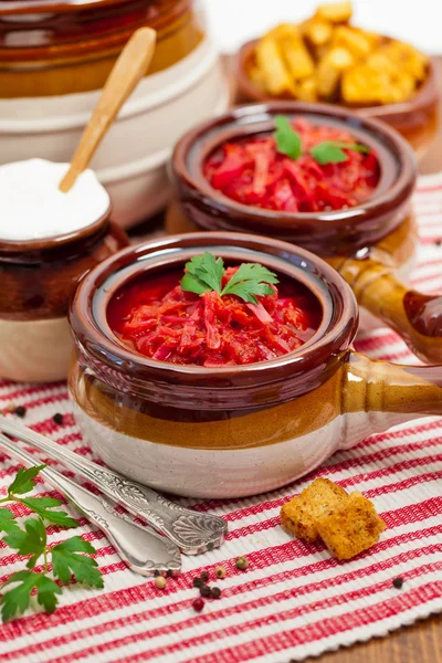 Kapusta i czerwonych buraków zupa — Zdjęcie stockowe