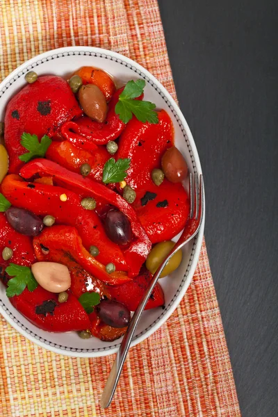 Geroosterde pepper salade — Stockfoto