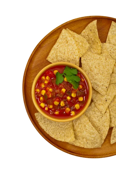 Salsa i tortilla chips — Zdjęcie stockowe