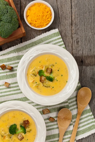 Broccoli cheddar soep — Stockfoto