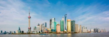 Panorama cityscape morden Shanghai Çin