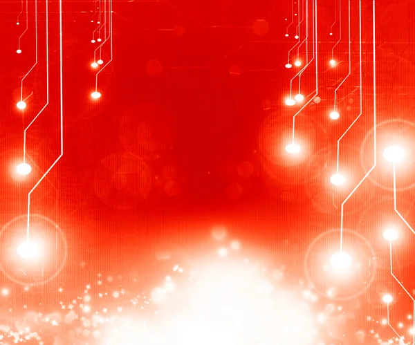 Red computer circuit — Stock Photo, Image