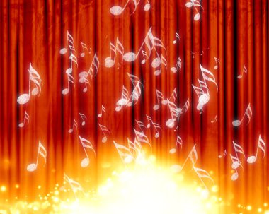 Arka planda müzik notaları