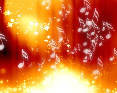 Arka planda müzik notaları