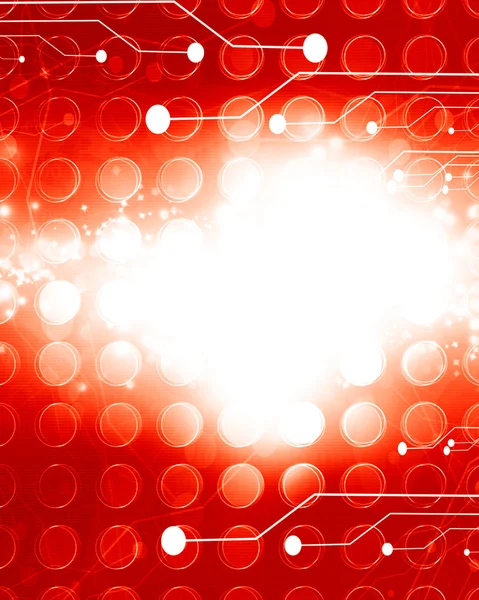 Piros számítógépképernyő áramkör — Stock Fotó