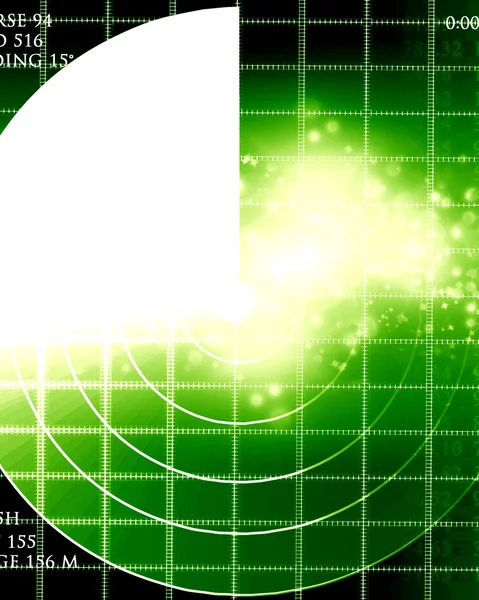 緑のレーダー画面 — ストック写真