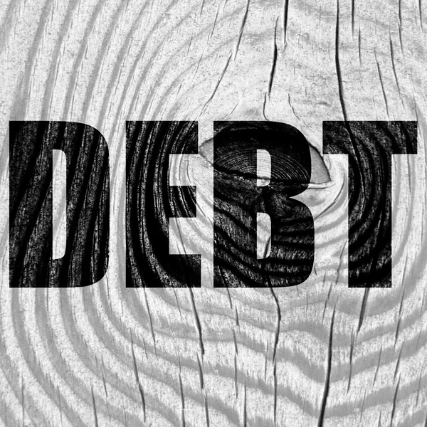 Σημάδι του χρέους με ορισμένες ομαλές γραμμές — Φωτογραφία Αρχείου