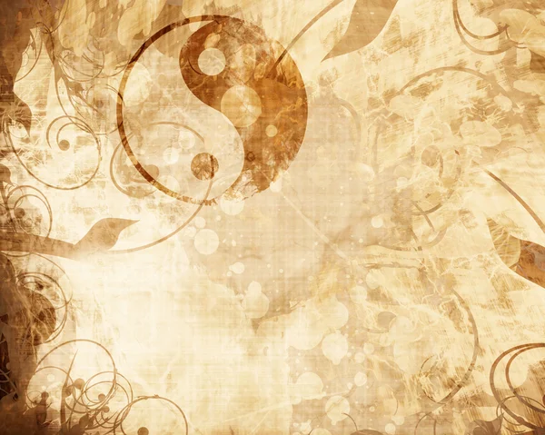 Grunge yin Yang symbol bakgrund. — Stockfoto