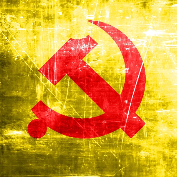 红色和黄色的颜色与共产党标志 — 图库照片