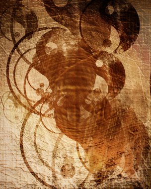 Grunge yin yang sembolü arka plan.