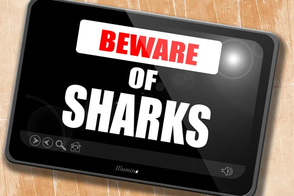 Vigyázz a cápák jele — Stock Fotó