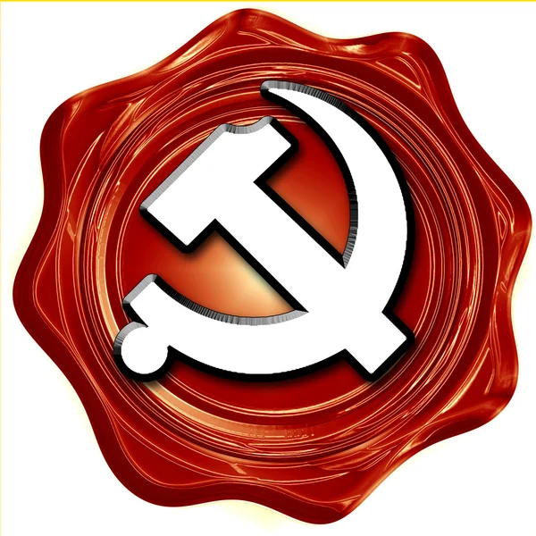 Communistische bord met rode en gele kleuren — Stockfoto