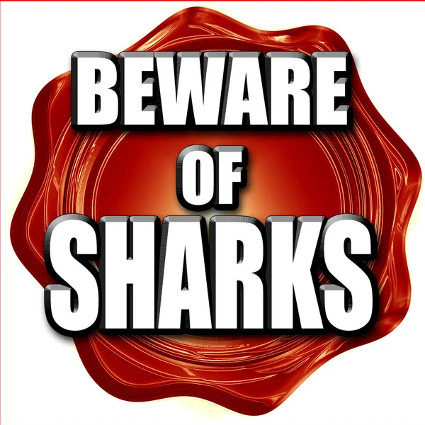 Cuidado com o sinal de tubarões — Fotografia de Stock
