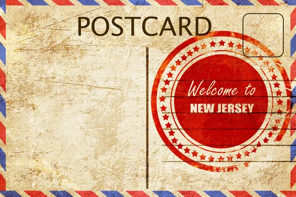 Cartão postal vintage Bem-vindo ao novo jersey — Fotografia de Stock