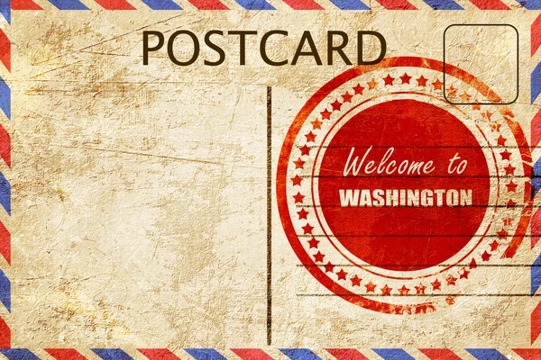 Vintage postcard Welcome to washington — Stock Photo, Image