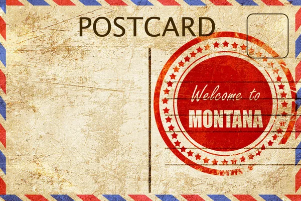 Cartão postal vintage Bem-vindo à Montana — Fotografia de Stock