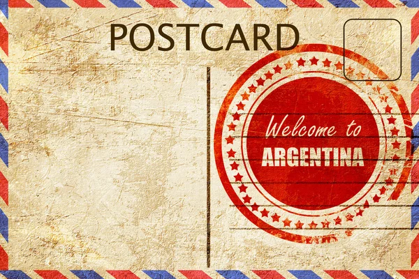 Postal Vintage Bienvenido a argentino — Foto de Stock