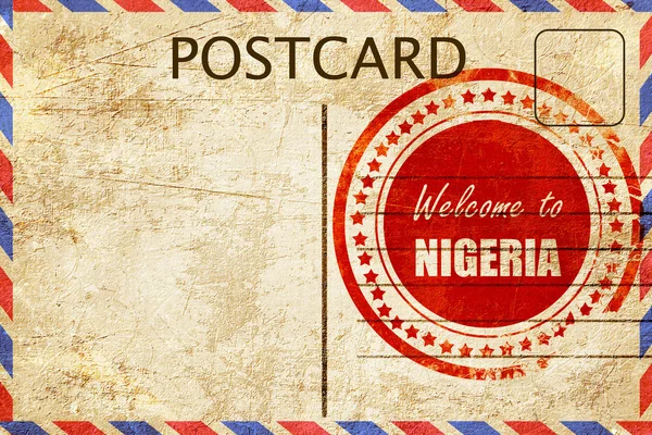 빈티지 엽서에 오신 것을 환영 합니다 나이지리아 — 스톡 사진