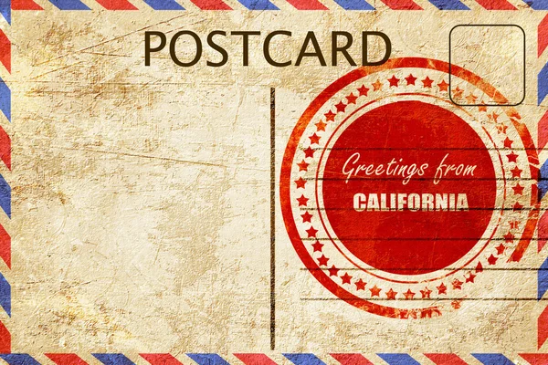 Vintage postcard Greetings from california — Stock Photo, Image