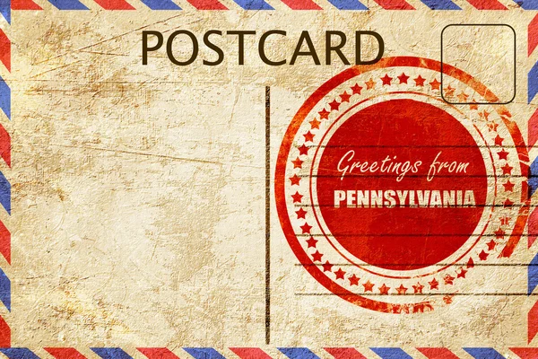 Pennsylvania Vintage kartpostal selamlar — Stok fotoğraf