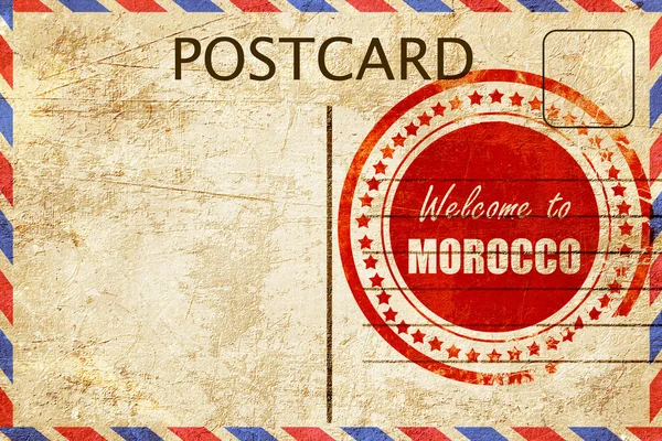 Vintage καρτ-ποστάλ καλωσόρισμα στο Μαρόκο — Φωτογραφία Αρχείου