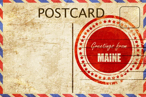 Cartão postal vintage Saudações de Maine — Fotografia de Stock