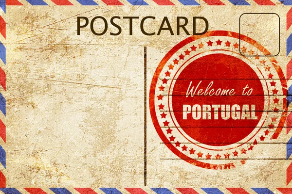 Cartão postal vintage Bem-vindo a portugal — Fotografia de Stock