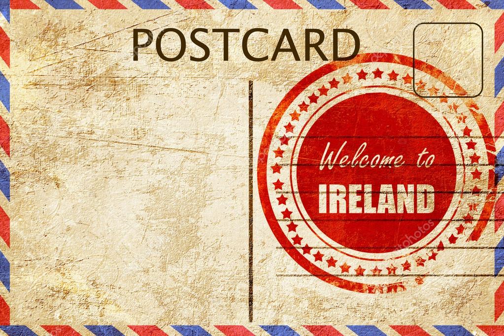 Carte postale Vintage Bienvenue en Irlande — Photographie ellandar