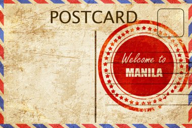 Manila Vintage kartpostal hoş geldiniz