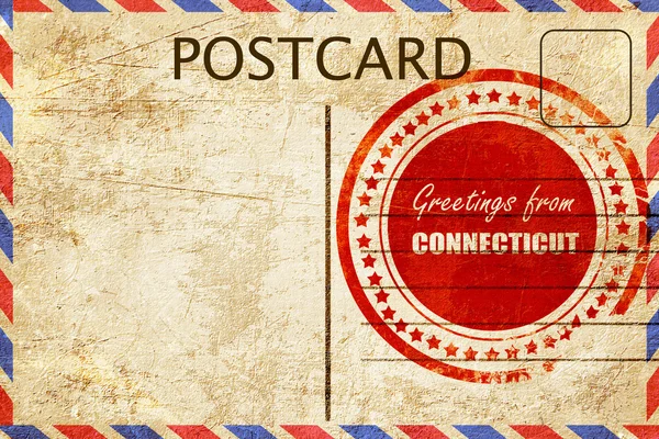 Vintage pohlednice pozdrav z connecticut — Stock fotografie