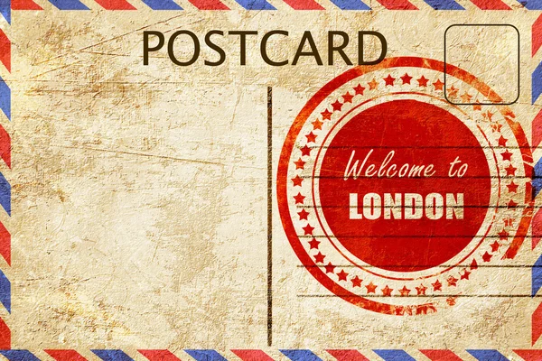 Vintage kartpostal Londra hoş geldiniz — Stok fotoğraf