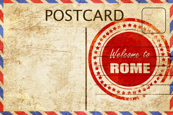 Vintage briefkaart Welkom naar rome — Stockfoto