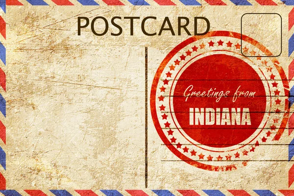 Vintage briefkaart groeten uit indiana — Stockfoto
