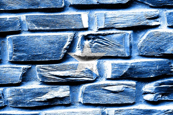 Brick wall Somalia flag with some cracks and vintage look — Stock Photo, Image