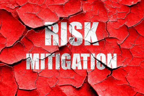 Grunge cracked Risk mitigation sign — Stock Photo, Image