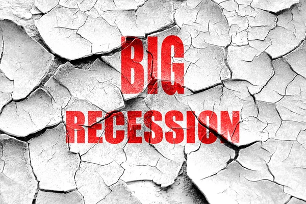 Grunge knackte Rezessionszeichen — Stockfoto