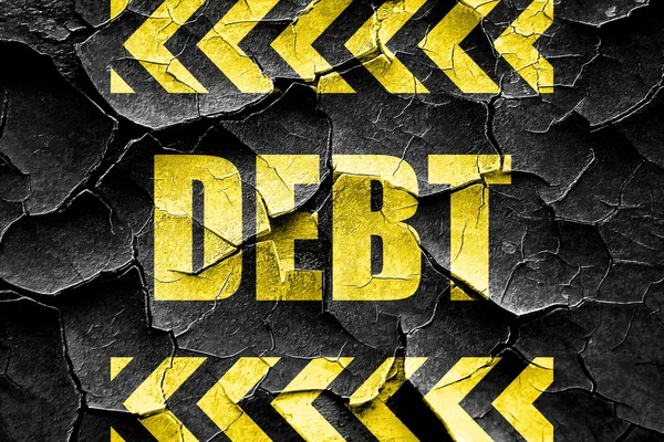Grunge cracked Debt sign with some smooth lines — Stock Photo, Image
